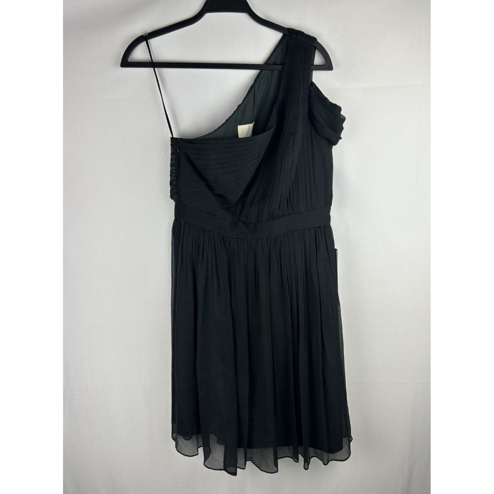 NEW J Crew Silk Dress Size 6 Black One Shoulder Minimalist Quiet Luxury LBD